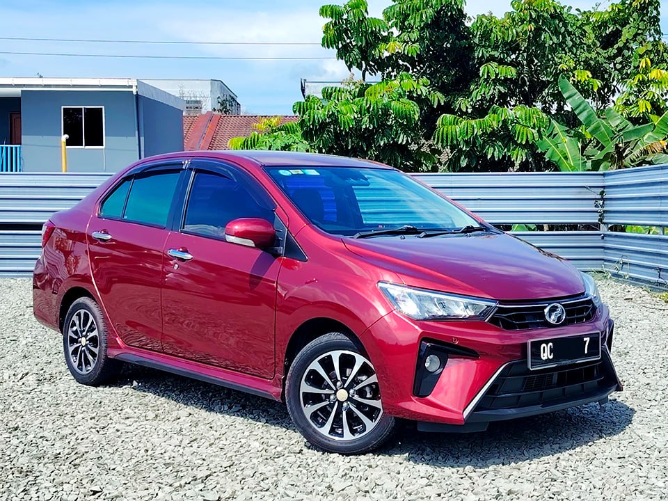 Used 2021 Perodua Bezza 1.3 AV in Maroon for sale in Kuching, Sarawak
